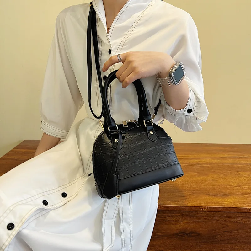 Women's Shoulder Bags Stone Pattern Shell Bags New Retro Fashion Ladies Shoulder High Quality Handbags