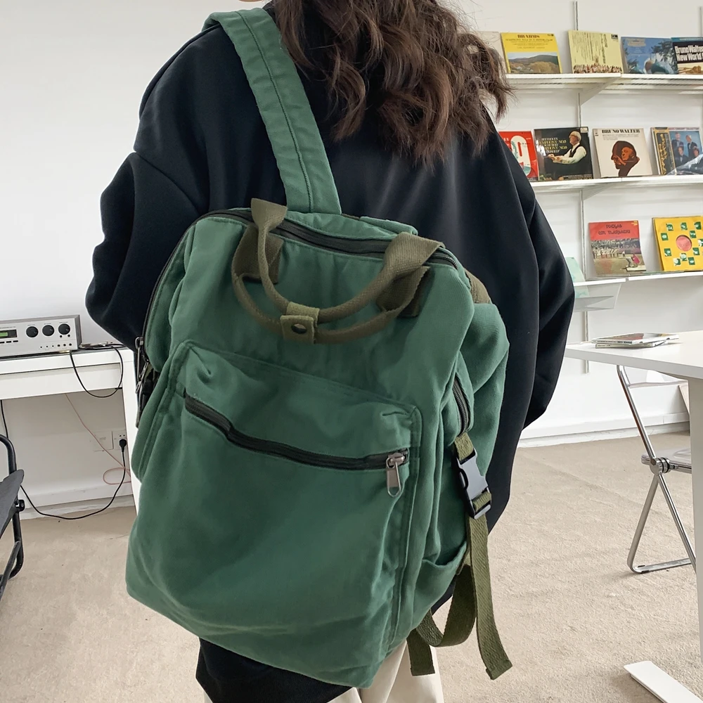 Travel Backpack Vintage Canvas Zipper Big School Bags for University Student Low Price Women 2022 New Trending |