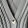 Warm V-neck Long Sleeve Knitted Cardigans Women Autumn Winter Solid Casual TTPD Sweater Coat 2
