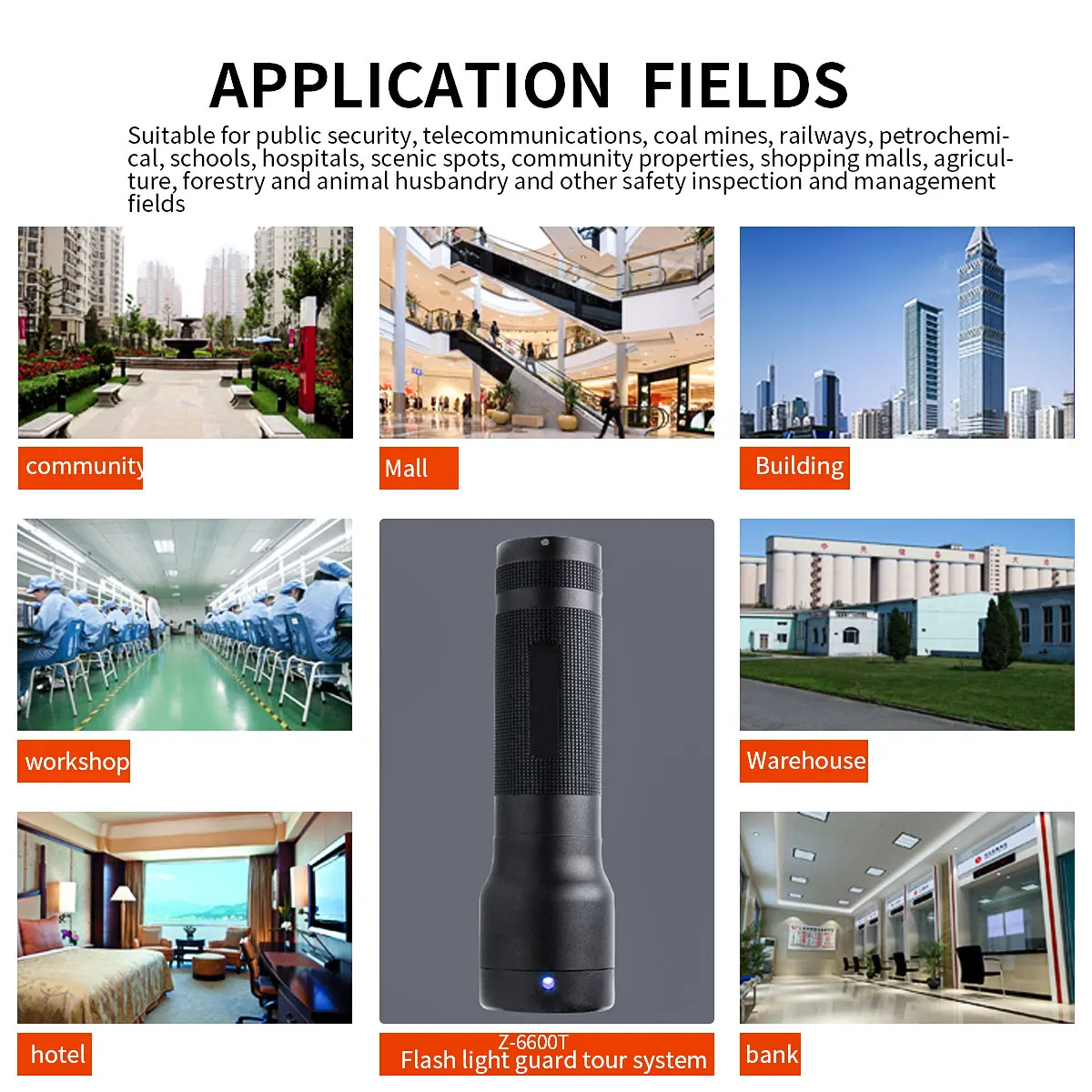 Guard Tour Patrol Recorder System IP67 Free Software Professional Guard Monitoring Attendance System 4 Checkpoint Tags RFID