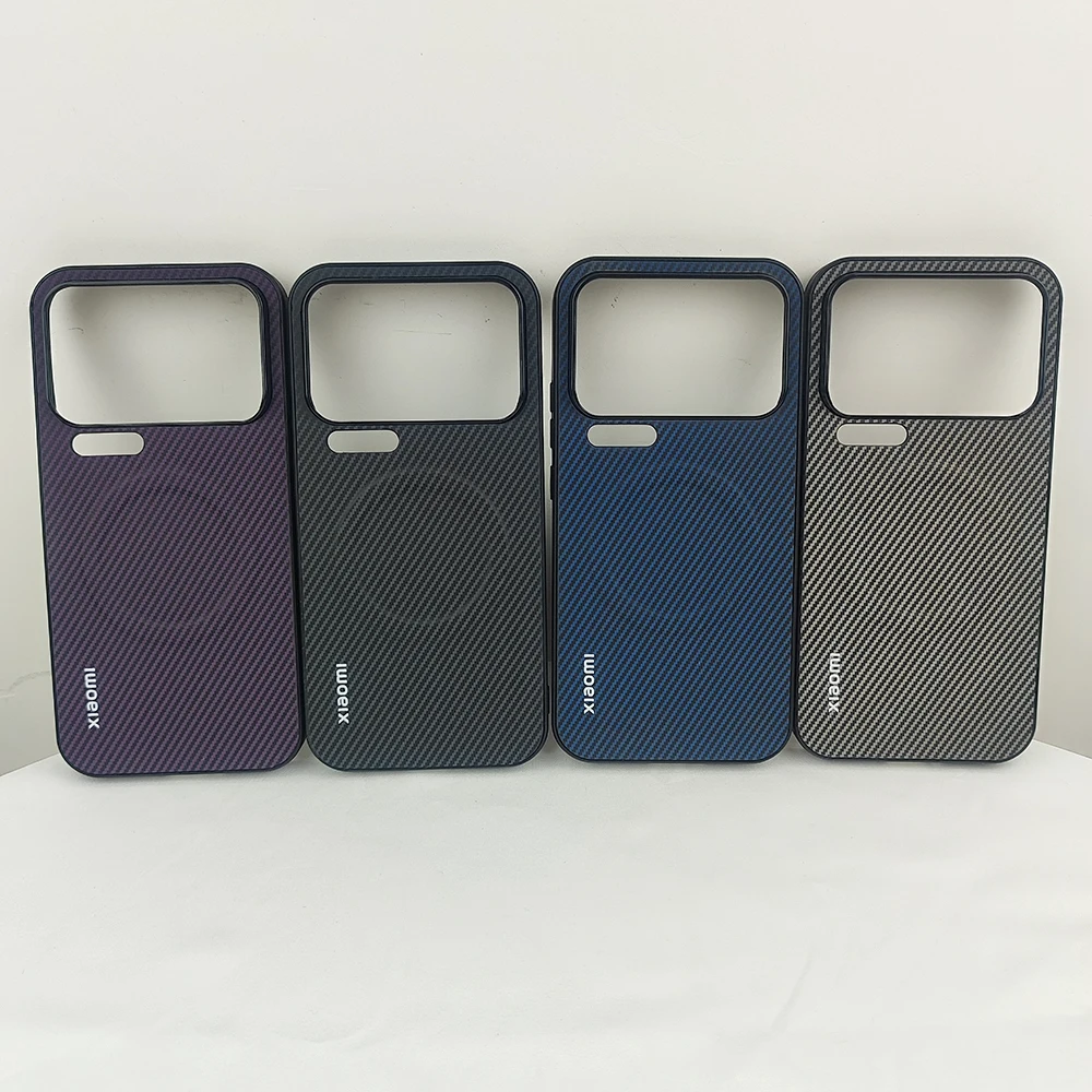 Magnetic Carbon Fiber Texture Phone Case with Wireless Charging Capability