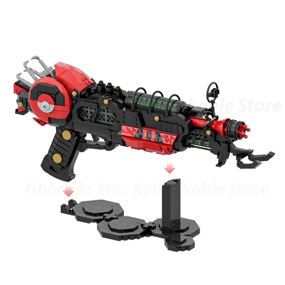 고브릭스 MOC 콜 오브 듀티 레이건 마크 2 브릭 모델 레이건 마크 II 빌딩 블록 레이저 건 DIY 게임 장난감 선물