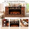 TV Stand with Fireplace for up-to-80 TV, Farmhouse 72" Entertainment Center with 42" Electric Fireplace 4