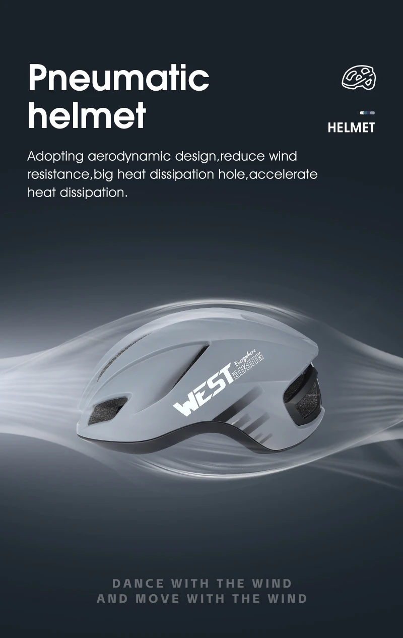 WEST BIKING Fahrradhelm Herren Damen Fahrradhelm Integral geformt verstellbar MTB Straße verdickter Sport sicherer Hut Fahrradhelm – Detail 4