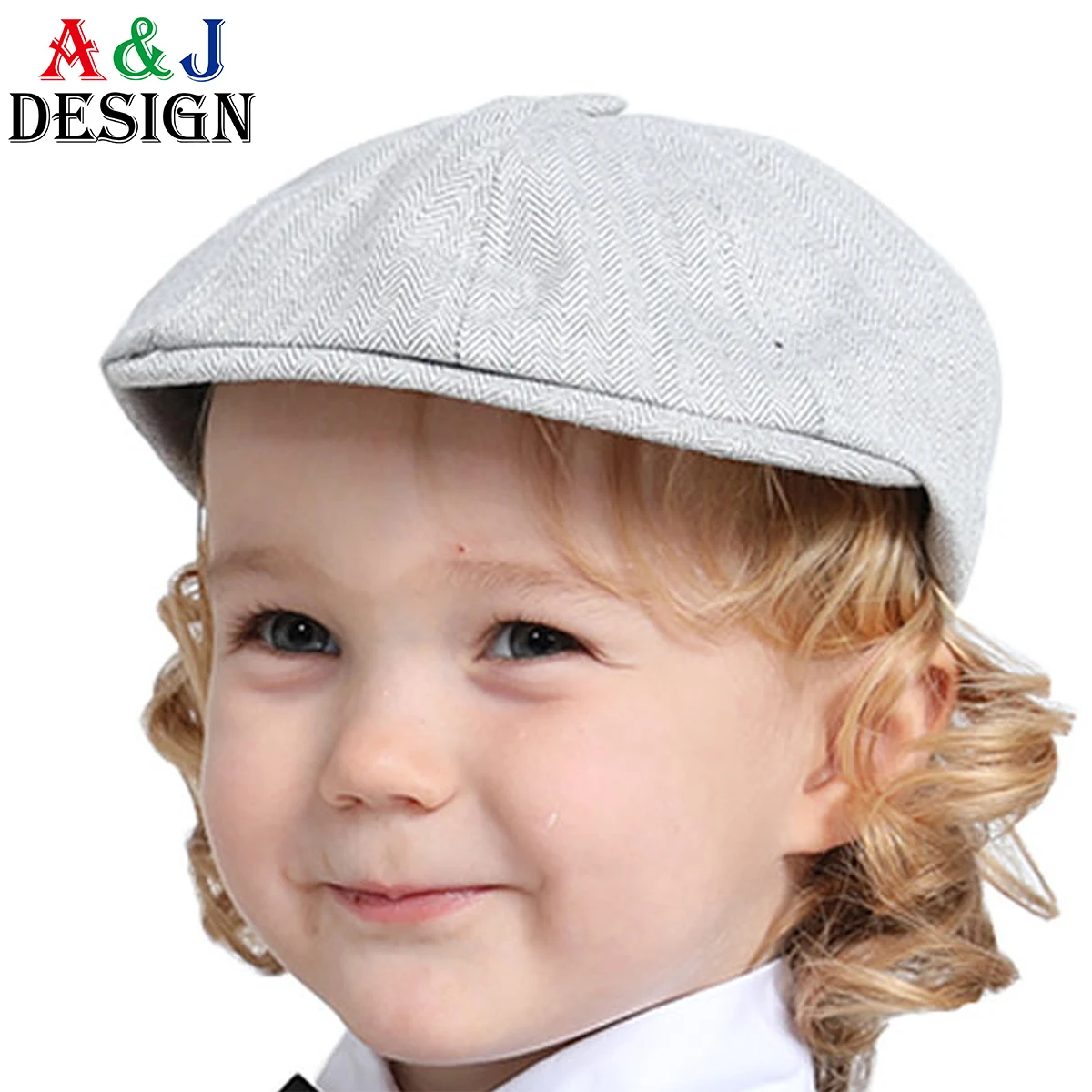 Baby Boys Newsboy Hat Kids Herringbone Flat Cap Infant Retro Beret Accessories Toddler Felt Soft Lining Thick Warm Hat