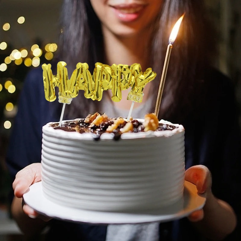 5Inch Gold Foil Balloons Number 0-9 for Cake Decorations Mini Cupcake Topper Wedding Birthday Party Supplies Baby Shower