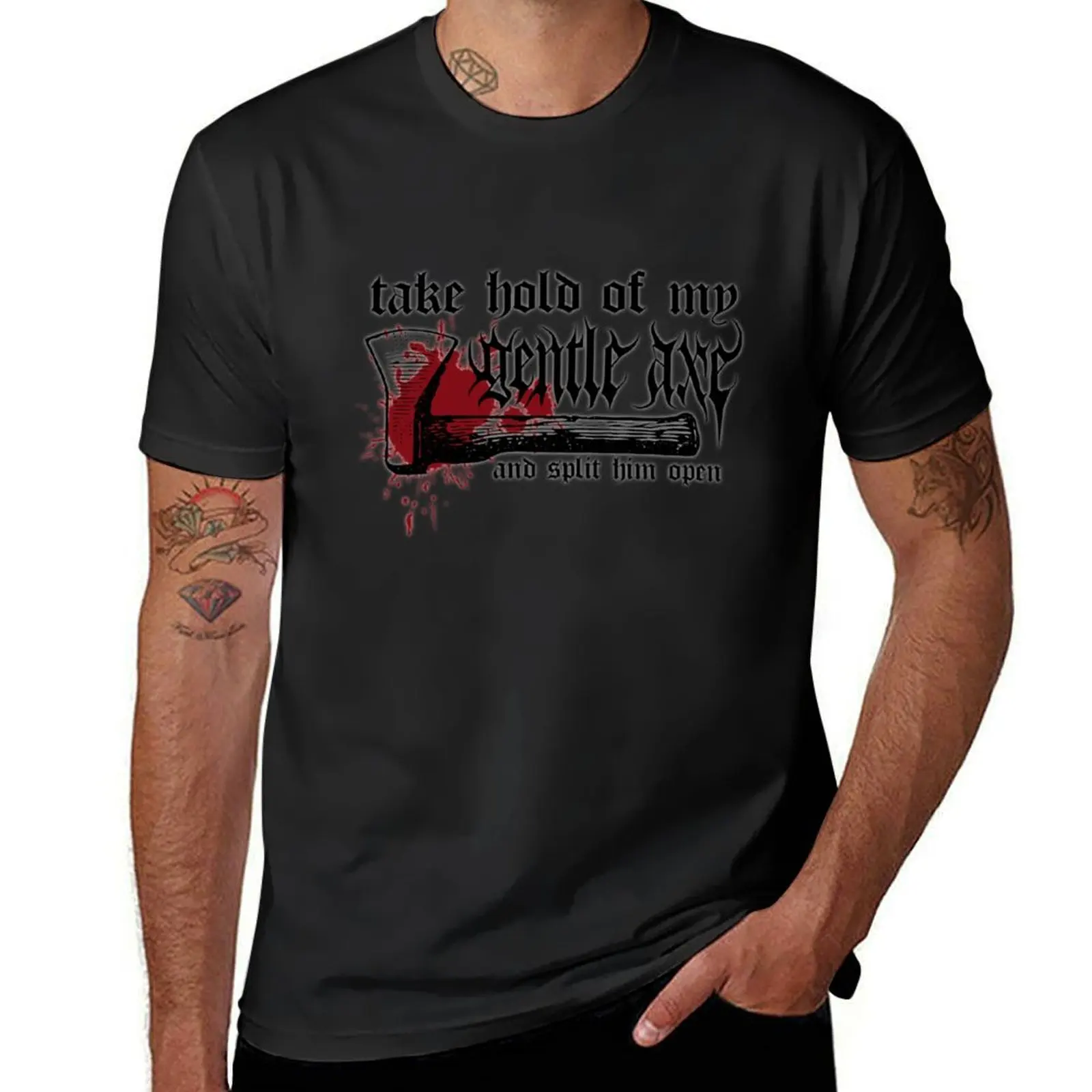 Gentle Axe (Lingua Ignota) T-Shirt sweat summer tops fruit of the loom mens t shirts