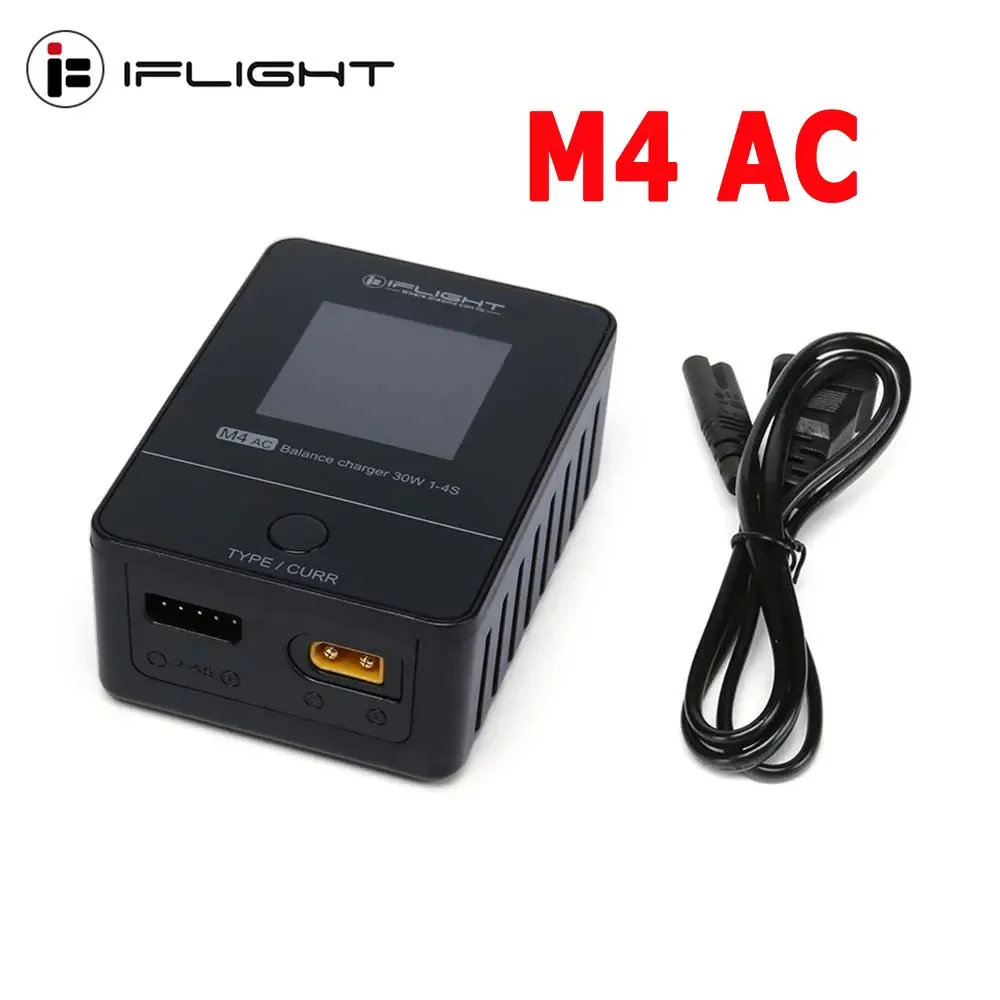 

Умное зарядное устройство IFlight M4 AC 30 Вт, 100 А, 2-4S, полный угол обзора 240-в, выход XT30 для FPV гоночного дрона