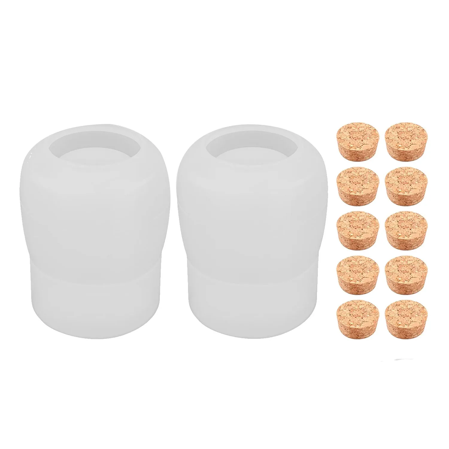 Resin Silicone Jar Mold with Cork Lids Storage Jar Resin Molds for DIY