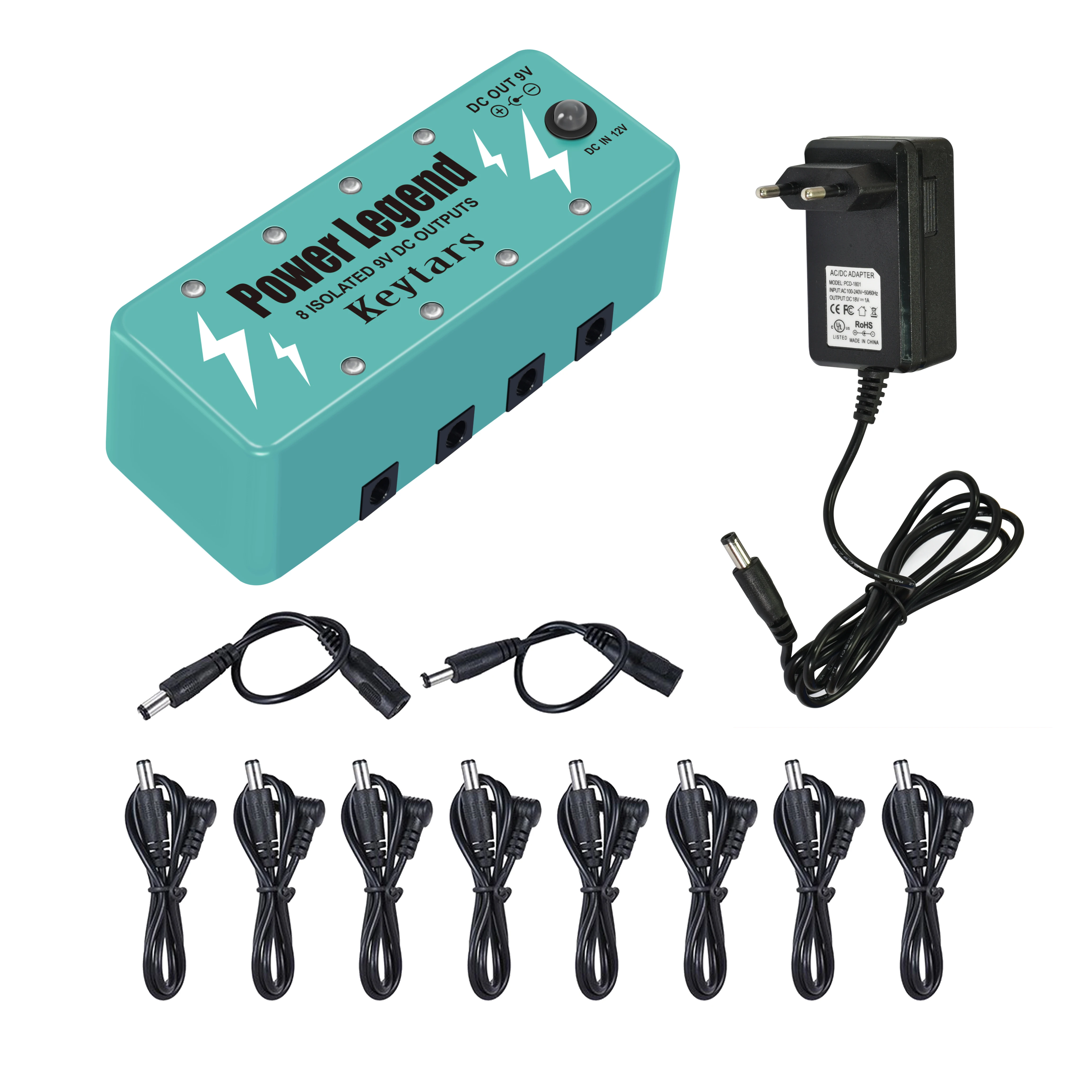 Keytars Mini Power Pedal Pedali Per Chitarra Alimentatore Multi Circuit Power 8 Uscita Isolata 9V Con Protezione Da Cortocircuito Lef-329