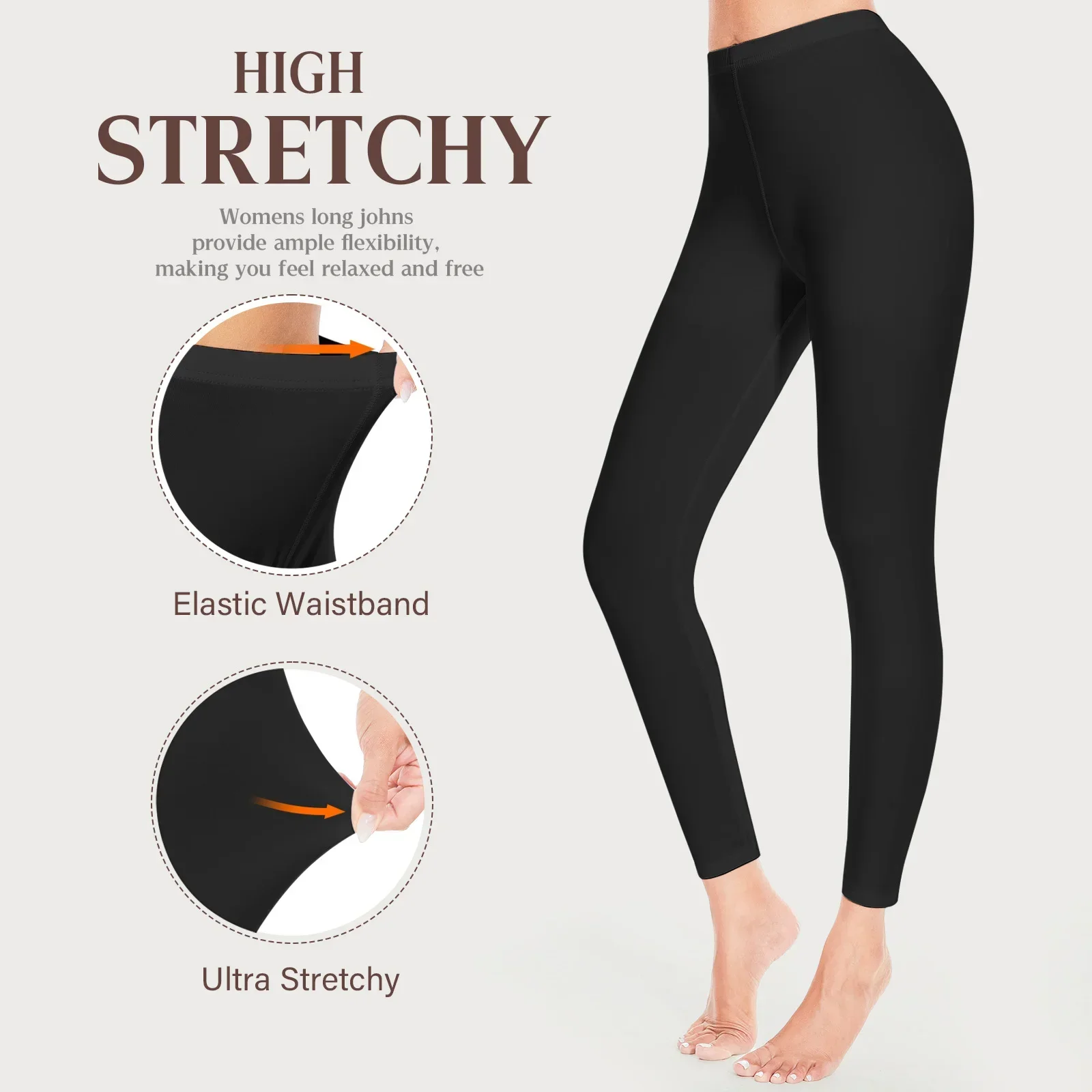 Ouruikia Ensemble Thermique Femme Haut + Pantalon Manches Longues - Sous-Vêtements Chauds Automne Hiver, Doux Et Confortable