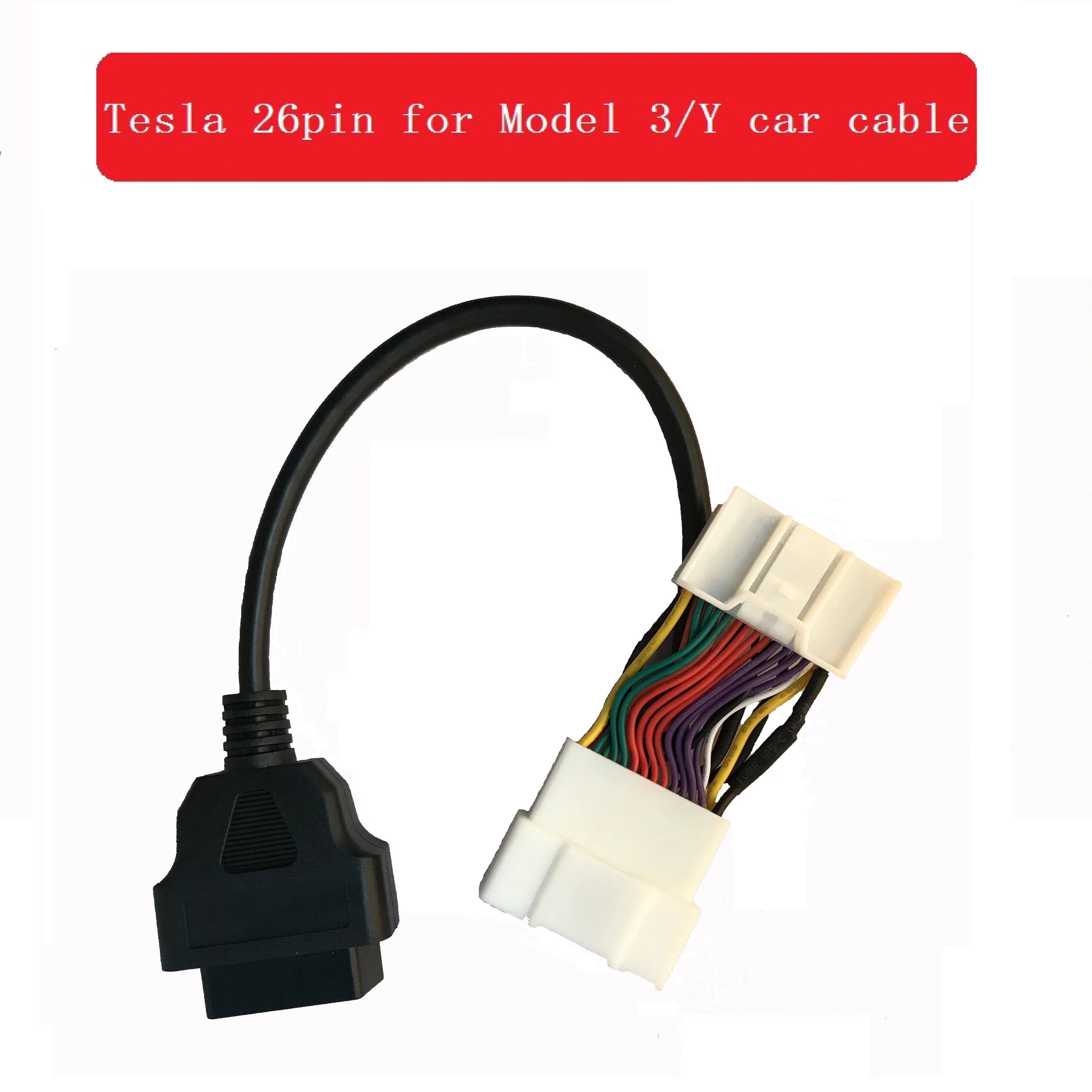 

Free shipping Tesla 26pin Male Female Connector Tesla Model 3 Model Y OBD II Diagnostic Harness Electronic Cable after Jan 2019