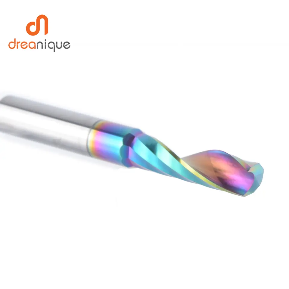1pc AAAAA Single Flute Carbide Spiral End Mill 3.175,4,5,6mm Aluminum Milling Cutter Engraving Woodworking Acrylic DLC Coating image 5