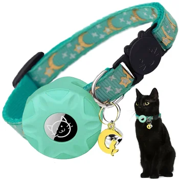 Apple AirTag Pet Collar with Moon Charm 1