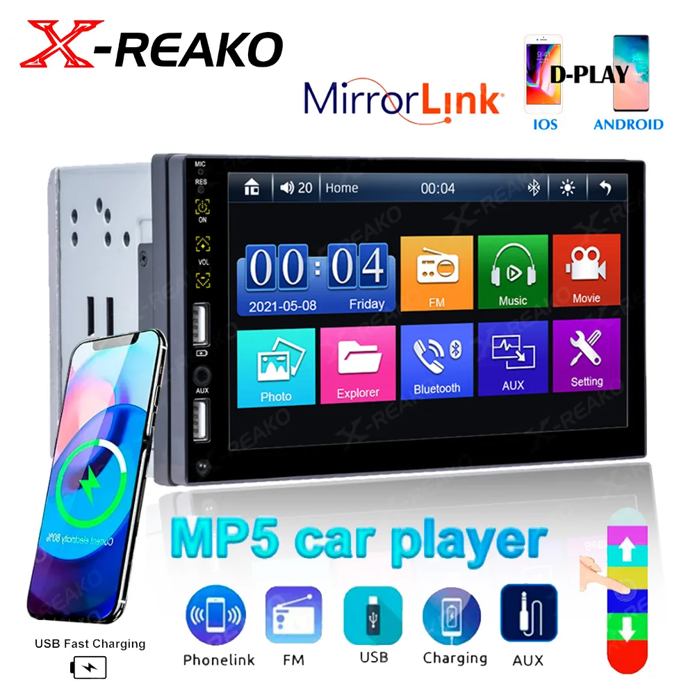 

X-REAKO 2 din Universal 7 inch Car Radio Autoradio Multimedia Player Touch Screen Auto Car Stereo MP5 BT USB TF FM Camera