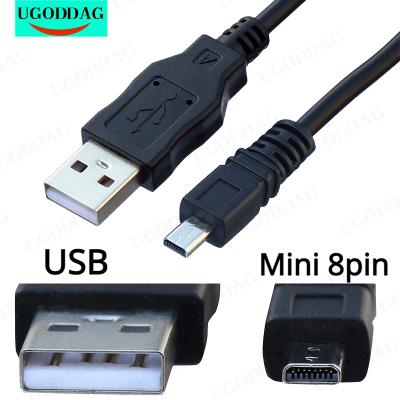 UC-E6 디지털 카메라 USB 데이터 케이블, 니콘 쿨픽스, 후지, 파나소닉, 올림푸스, 용, 미니 8 핀 데이터 케이블, 150cm, 1.5m