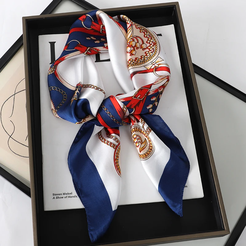 Luxury Silk Head Scarf - Soft Summer Foulard Bandana for Women
