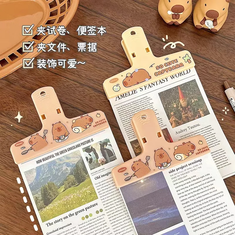 Paper Clips Binder Clips Capybara Binder Clips Kawaii Paperclips File Documents Tickets Clips Bookmarks Index Page Holder Office Binding Supplies