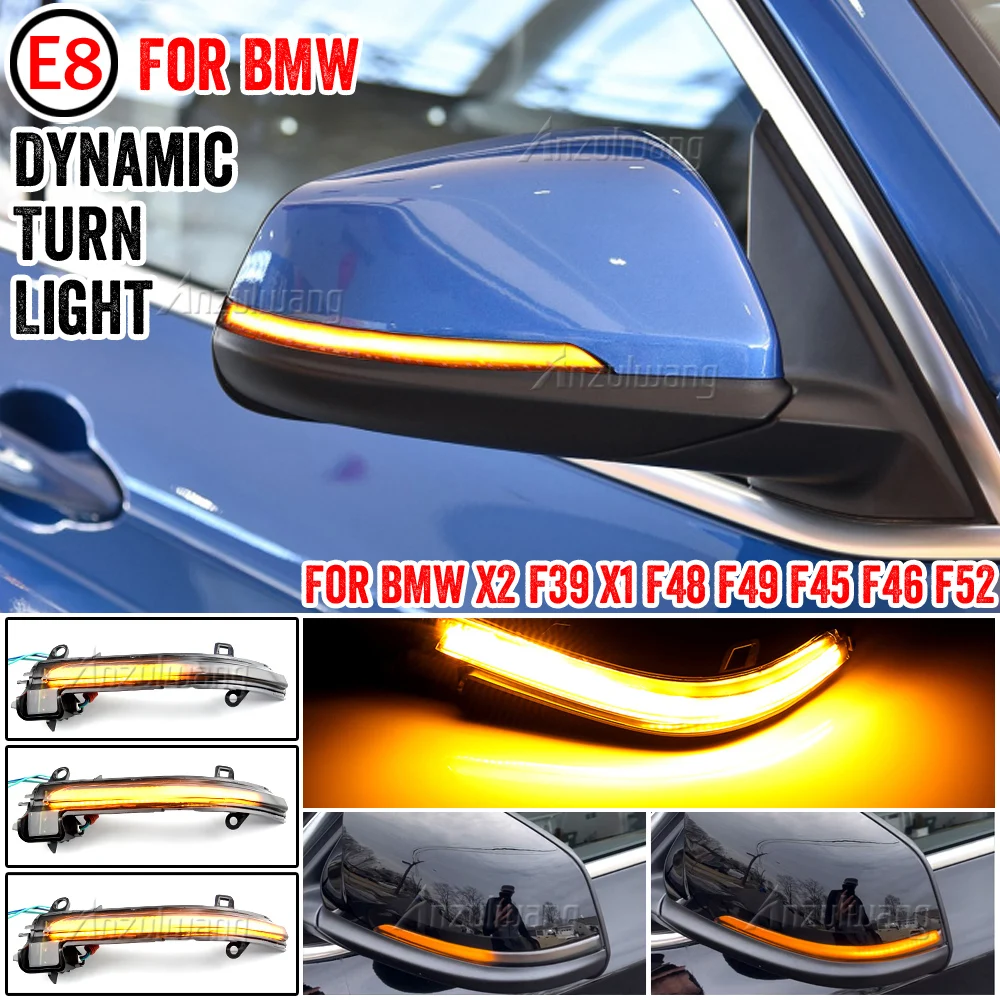 

LED Dynamic Turn Signal Blinker Sequential Side Mirror Indicator Light Lamp For BMW X1 F48 2016-2018 2 Series F45 F46 X2 F39