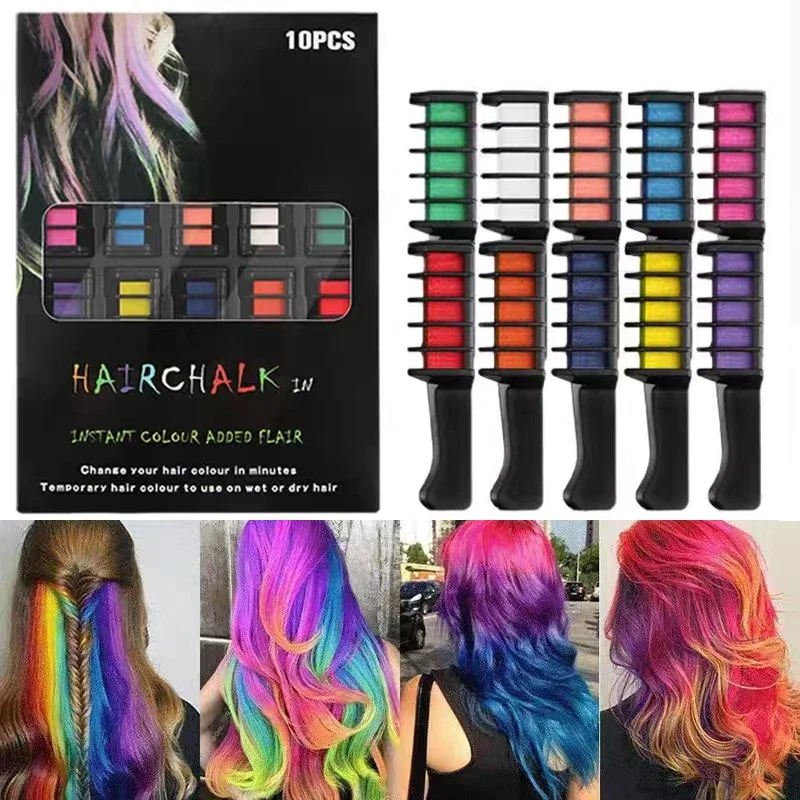 6/10pcs Hair Dye Comb Mascara Design Crayons For Hair Coloring Chalk Temporary Dye Pencil Mini Disposable Coloring Products hair dye comb hair color chalk