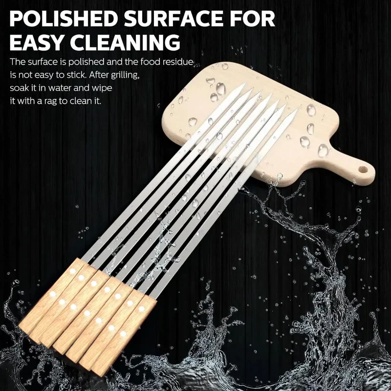 340 Stainless Steel Professional Grilling BBQ Skewer 21Inch Long Flat Meat Skewer Machine Kebab Press Maker Outdoor BBQ Tools