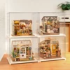 Robotime Rolife DollHouse Kit Mini DIY Dust Cover For 3D Puzzle Assembly Building Model Toys Home Bedroom Decoration 5
