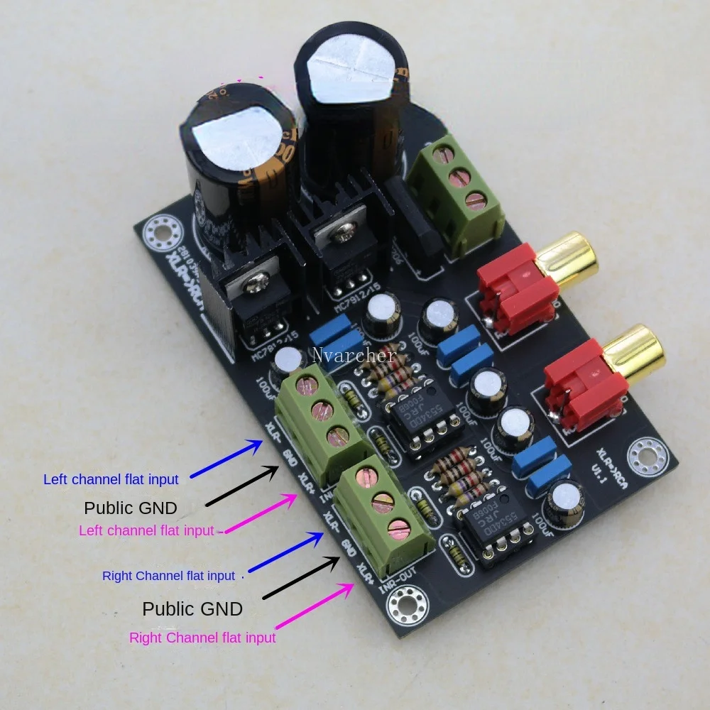 Xlr Canon Balance Signal Receber Módulo Rca Board Amplificador de Potência - Image 5