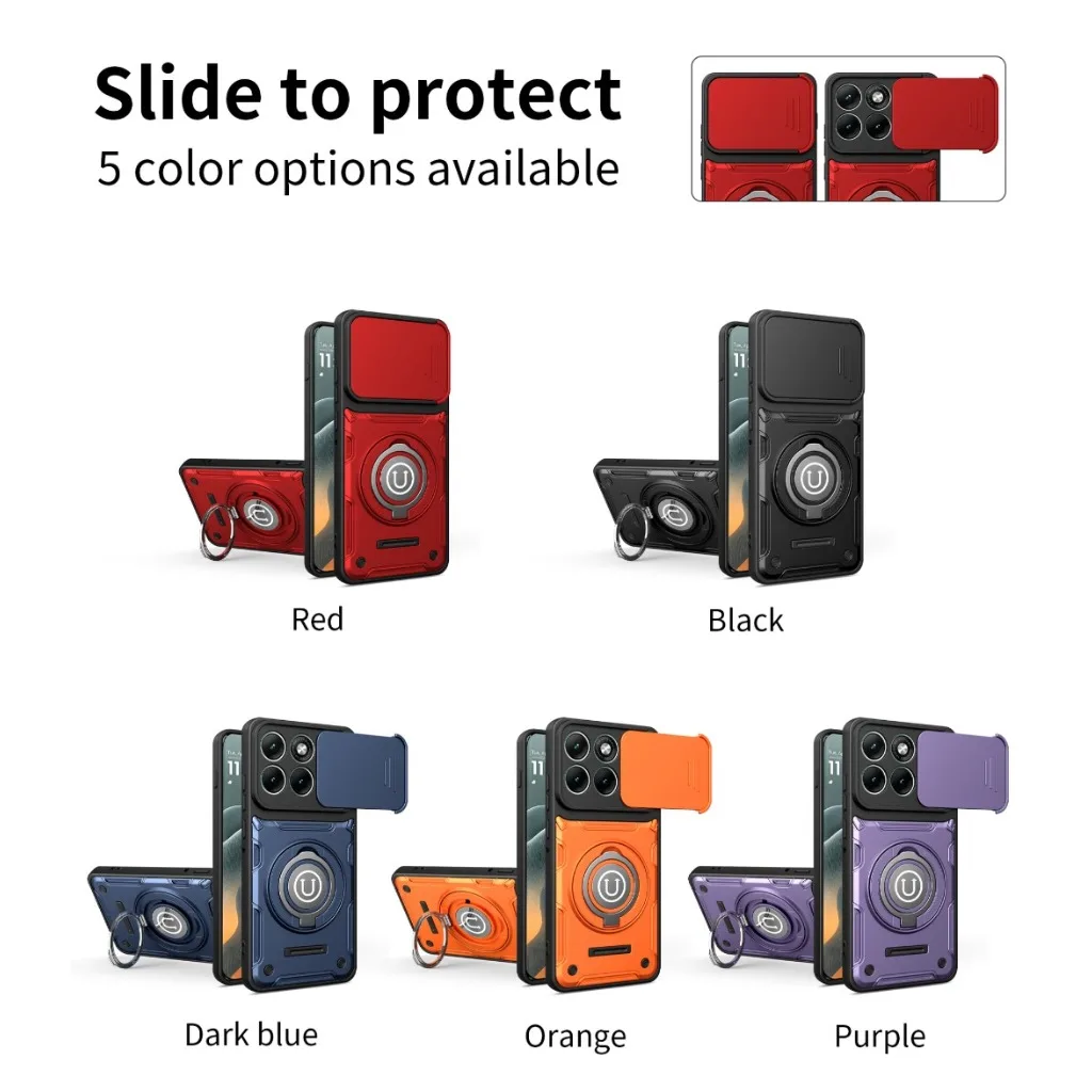 360° Ring Kickstand Phone Case with Slide Camera Cover