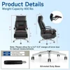 Dual-Motor Office Chair with Foot Rest,Electric Reclining,Office Chair,Office Chair,High Back Swivel,400LBS PU Computer Chair 3