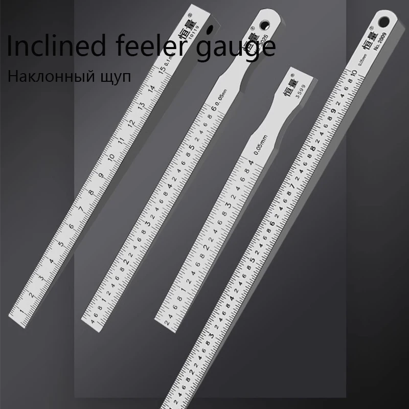 Stainless Steel Slope Ruler Flatness Detection Feeler Gauge Gap Detection Ruler Slope Gauge Gap Wedge Feeler 0.05