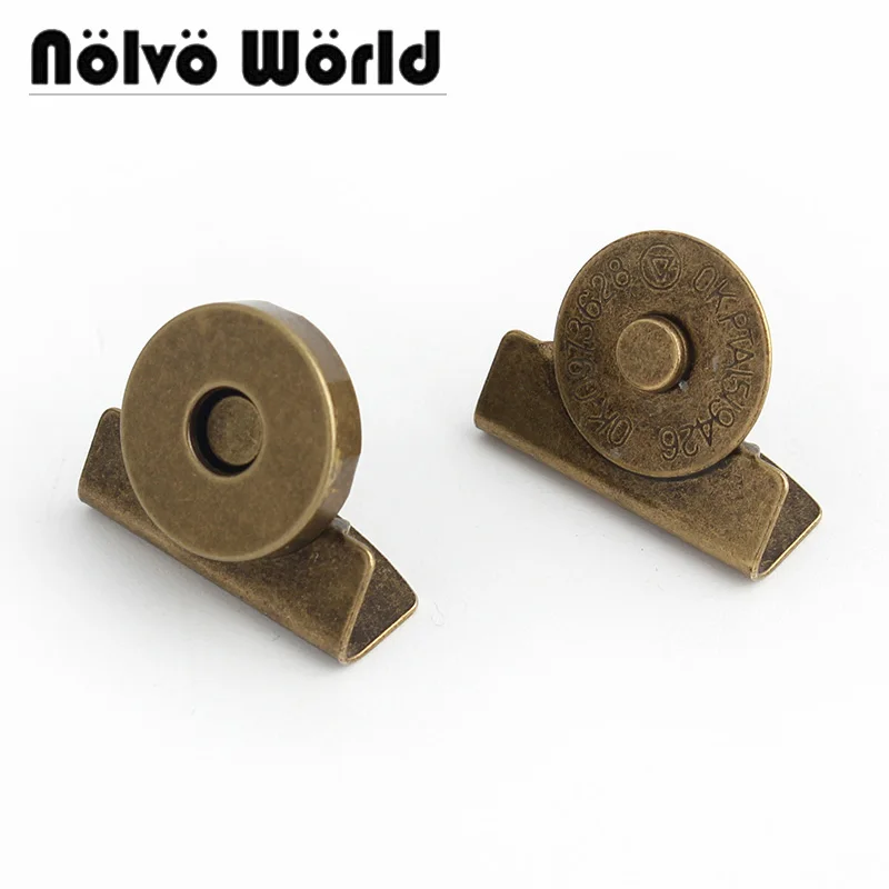 

10-50pcs 20x14mm New Style Bronze With Numbers Letters High Quality Round Magnetic Button For Bag Parts Accessories
