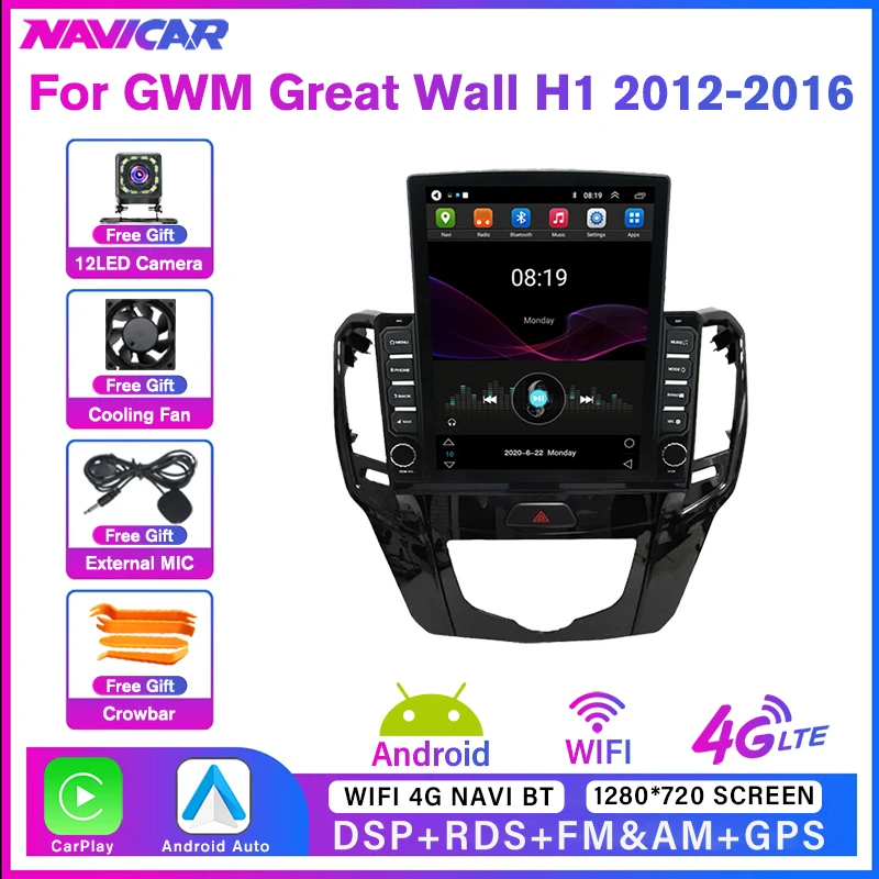 

NAVICAR 4G Car Radio Player For GWM Great Wall H1 M4 2014-2020 2 Din Android10.0 Radio Multimedia GPS Navigation NO 2DIN DVD