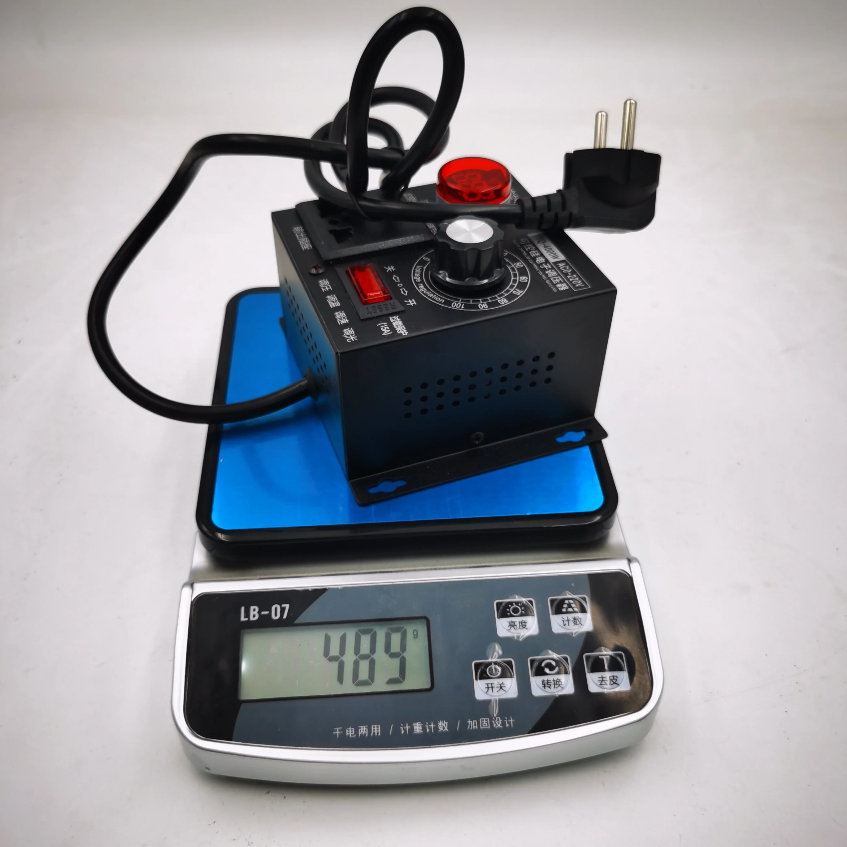 속도 온도 조명 전압 조정기, 가변 조광기 전압 조정기, AC 220V, 4000W 컴팩트 가변 전압 컨트롤러