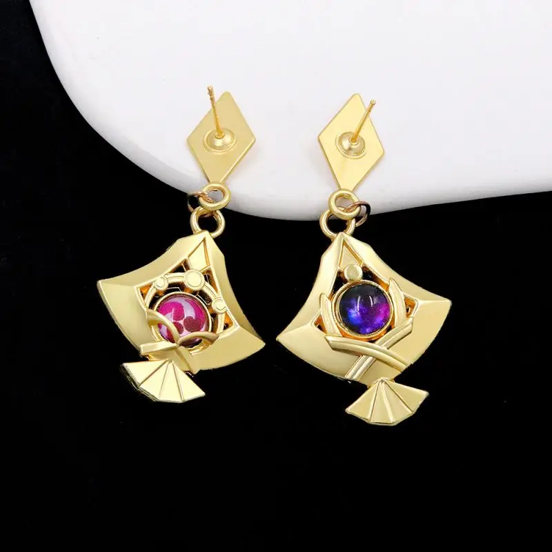 Anime Genshin Impact Anime Yae Miko Vision Cospaly Props Metal Alloy Earring Ear Studs Jewelry Women Accessories Gift for Fans 3