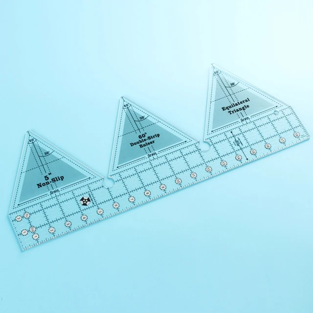 Double Strip Quilt Ruler, 10 inch Acrylic Quilting Triangle Rulers, Non- Quilting Rulers and Templates, Clear