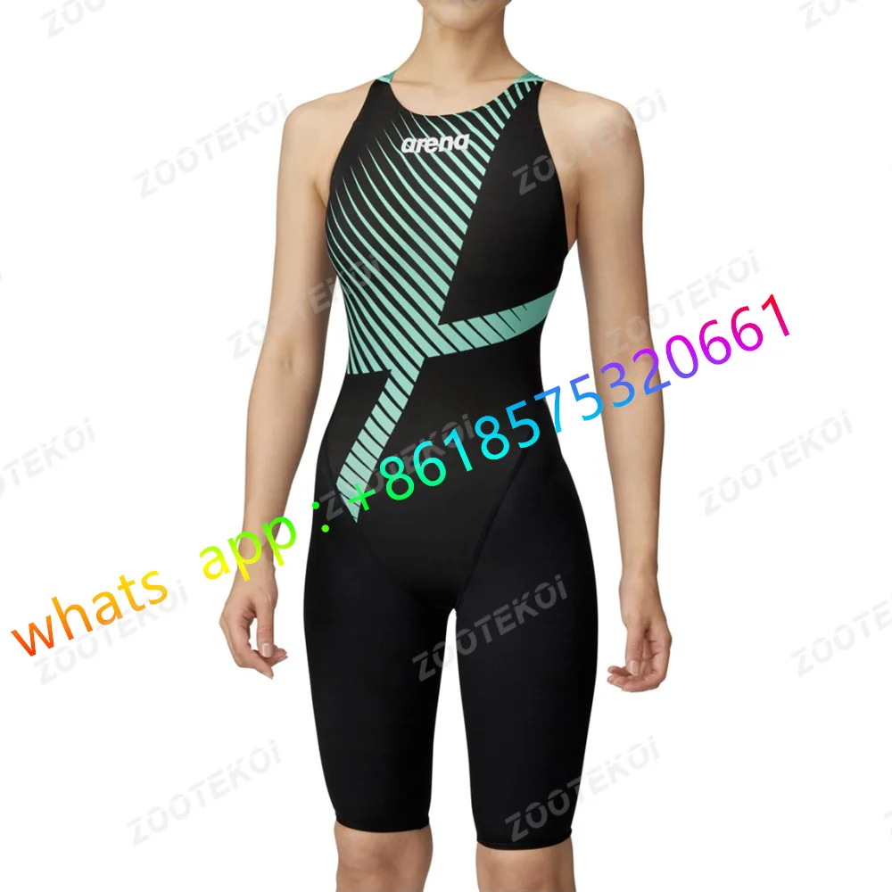 2023TriathlonKneeLengthBodysuitBeachBathingSuitSwimWearWomenSurfingOnePiece