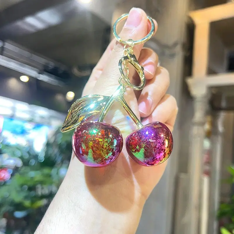 1X Exquisite Cute Cherry Keychain Simulated Fruit Keyring Pendant