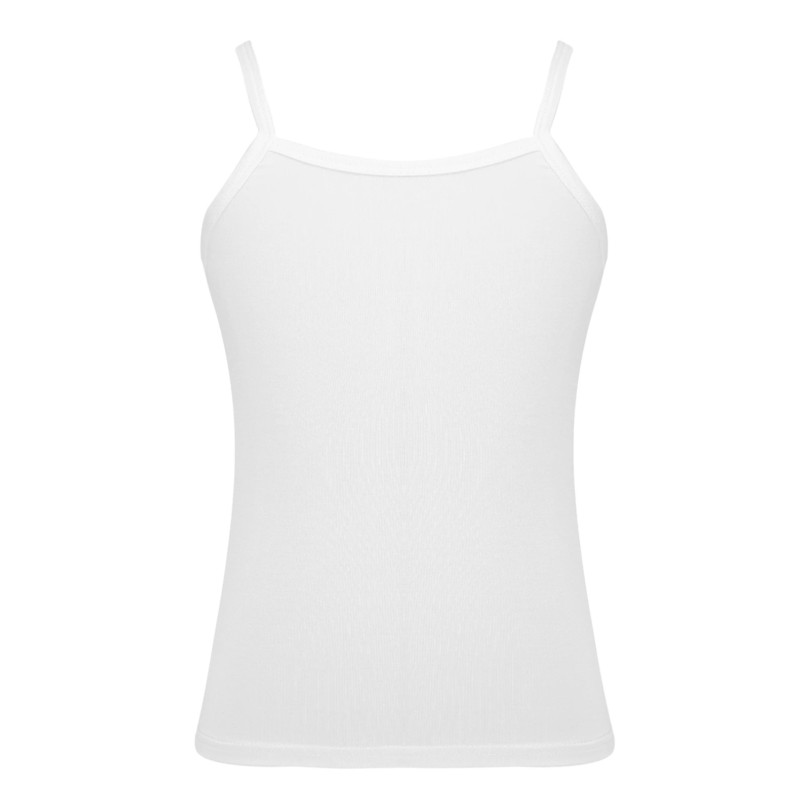 Kids Girls Cotton Sport Top Running Vest Casual Breathable Yoga Training Tank Tops Spaghetti Straps Stretchy Cami To