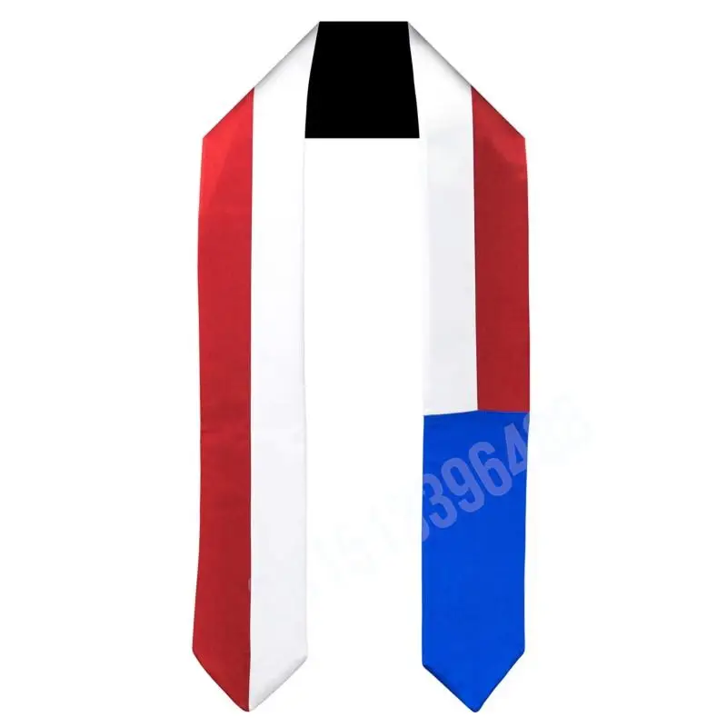 Czech Republic Flag Scarf Top Print Graduation Sash Stole International Study Abroad Adultparty Accessory