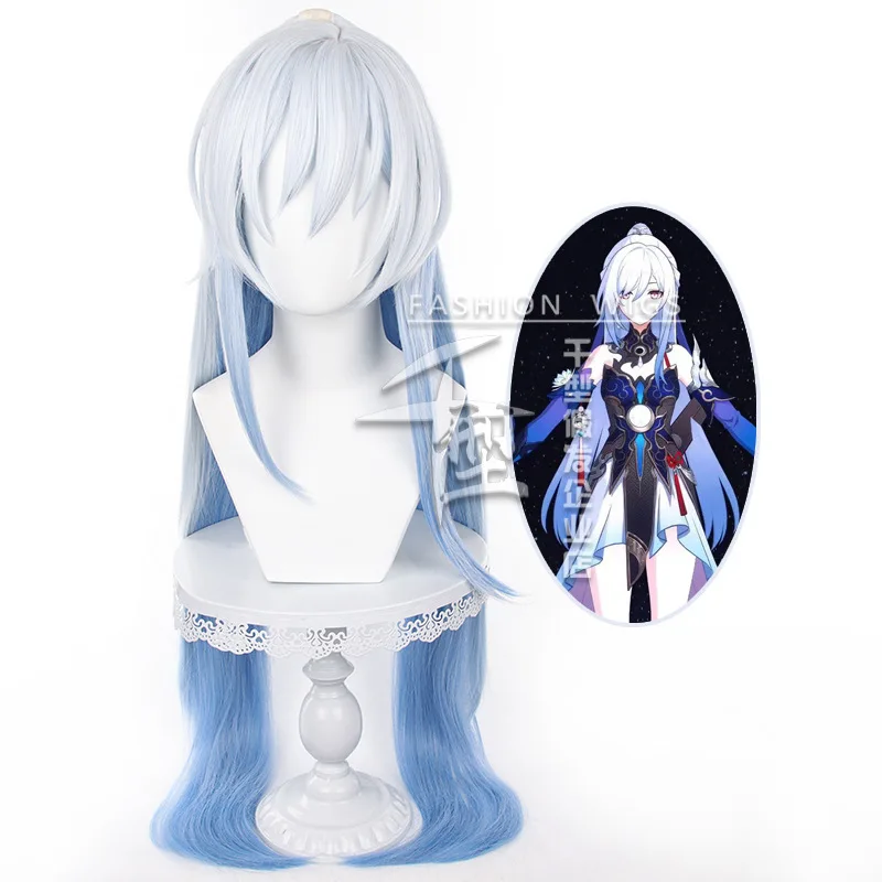 

Anime JINGLIU Cosplay Wig Honkai Star Rail Wig White Blue Mixed Wig Jing Liu Heat Resistant Synthetic Hair Wigs