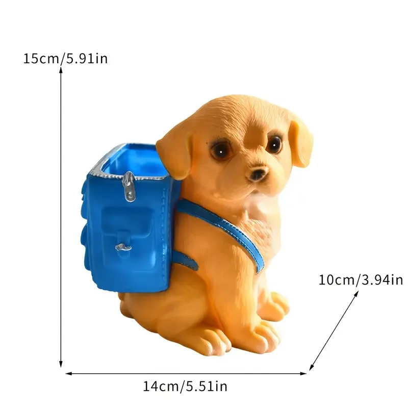 Cartoon Cute Puppy Pen Holder Resin Desk Decoration for Offices Homes Perfect Birthday Gift for Students Goung Adults 3