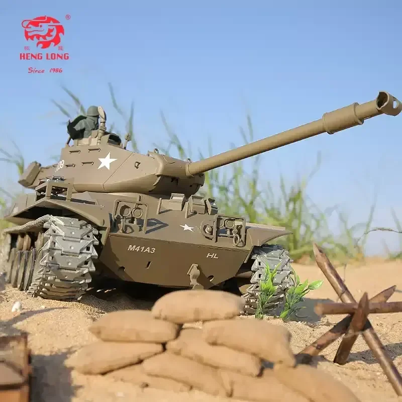 헝롱 무선 조종 전투 탱크 M41A3 3839 1 시뮬레이션 다기능 음향 광학 경쟁 야외 군사 모델