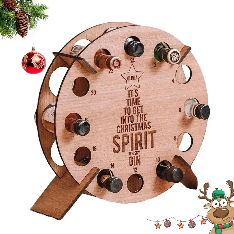 

Wine Rack Christmas Calendar Countdown Wooden Wine Holder With 24 Holes For Decoration And Creating A Christmas Mood For Reunion
