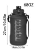 Collapsible 64oz/2L Water Bottle with Handle & Straw Large Capacity Silicone Foldable Water Bottle Sports Water Cup Outdoors 6