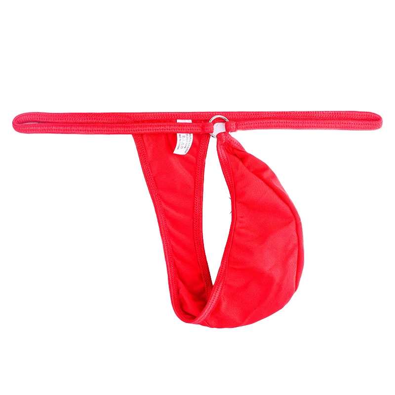 Sksloeg Men G-String Jockstrap 2023 Low Rise T-Back Thongs Underwear Solid  Sexy Underpants Red L,（1Pcs) 