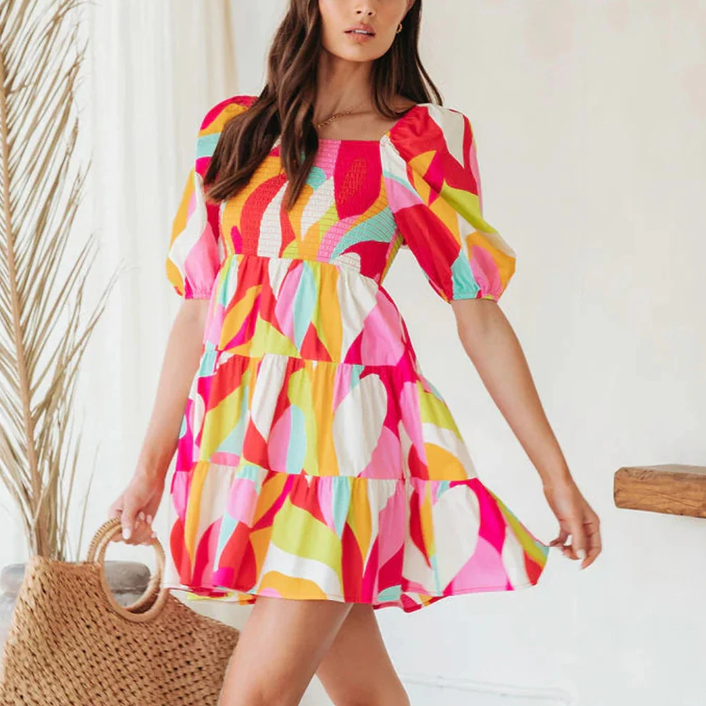 

Womens Dresses Leisure Clubwear Costume Dance Floral Print High Slit High Waist Off Shoulder Female New Fashion