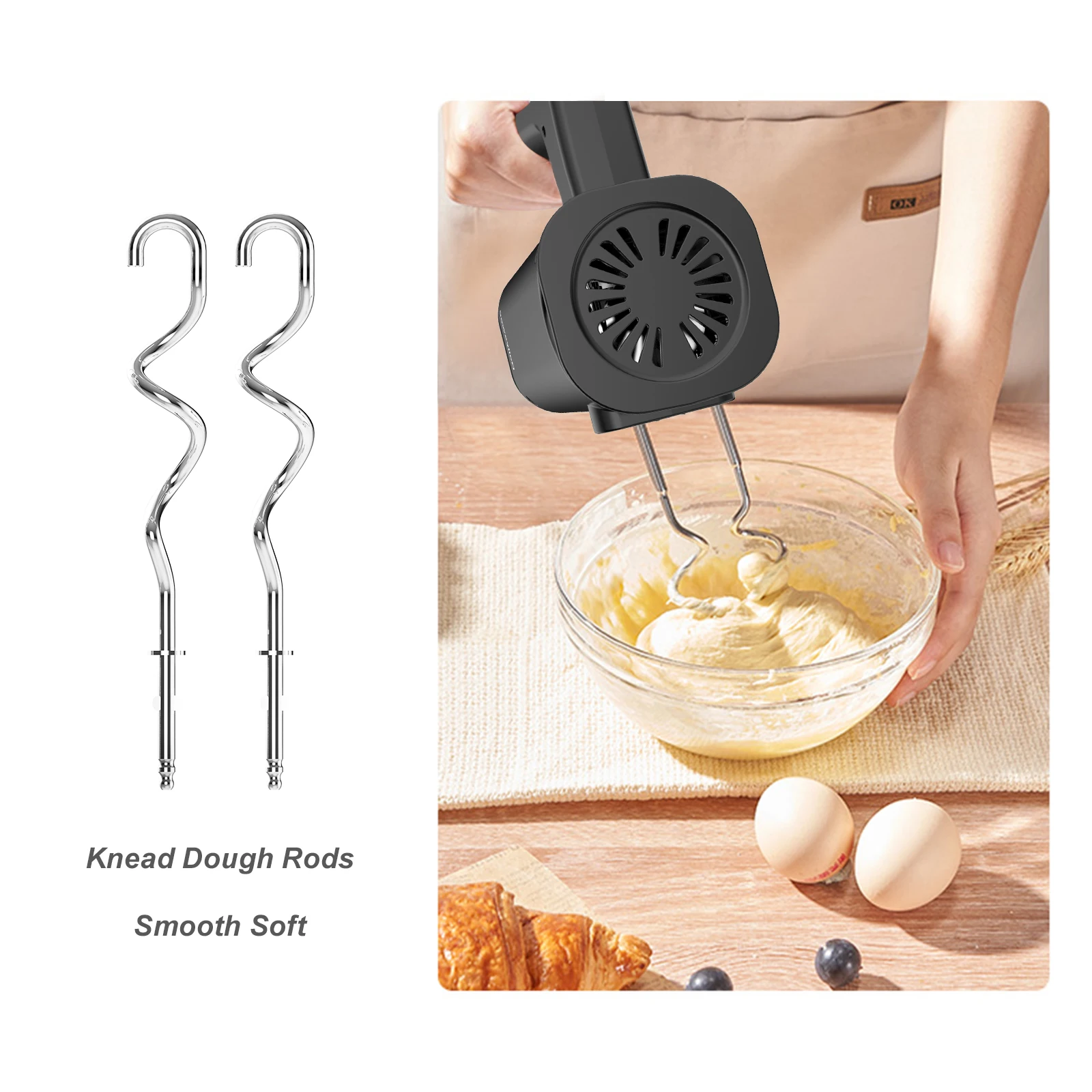 Dailyswee Electric Hand Mixer Double Head Egg Beater Knead Dough Home Appliances Kitchen