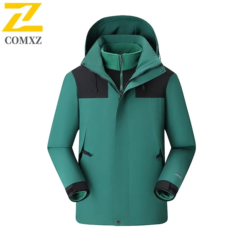 COMXZ Men Outdoor Jacket Comfort Travel Cold Resistant Coat High Quality Hooded Design Hiking Windproof Warm Winter Clothing