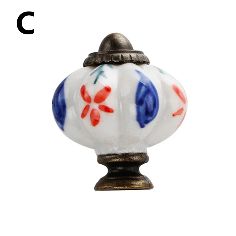 Description Picture 6 of itemPumpkin Shape Ceramic Handles Drawer Knobs Single Hole Closet Cupboard Wardrobe Cabinet Door Handles Furniture Hardware Handles