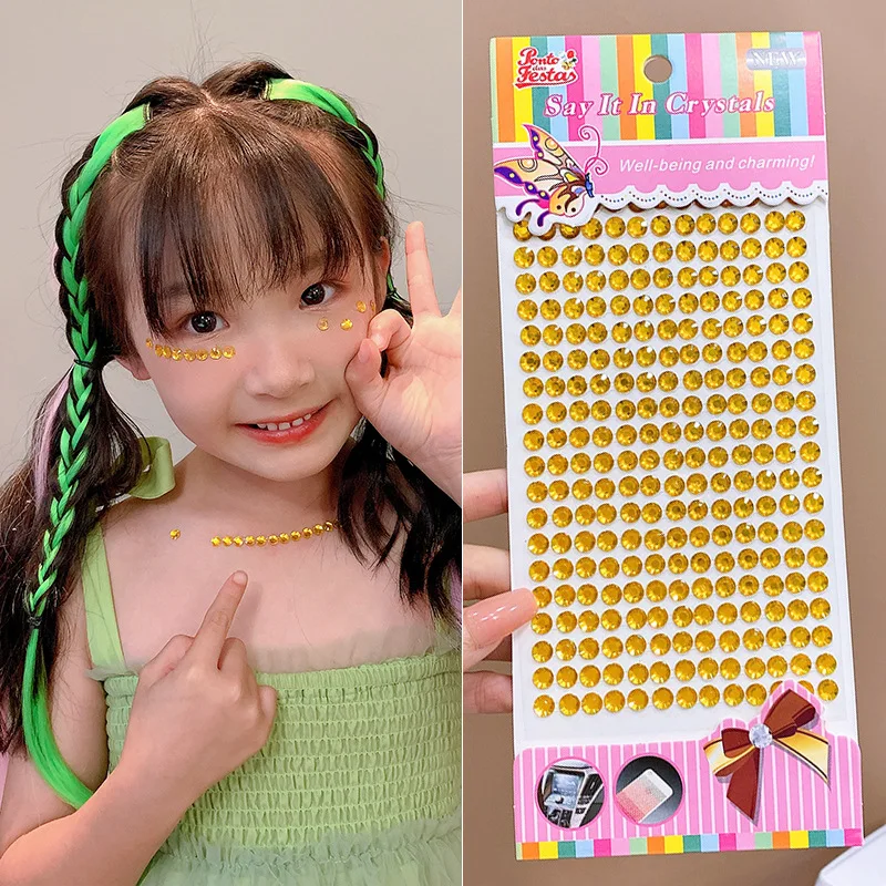 240pcs Sticker Earrings for Girls - 3D Gems Girls Sticker Earrings Self-Adhesive Glitter Craft Crystal Stickers